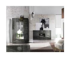 Zenzero Shop - Soggiorno di lusso, Vetrina e Madia con vano finitura Marmo Lucido Nero