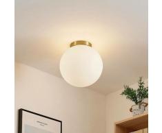 Lindby - Meriala plafoniera ottone, vetro Ø 30cm