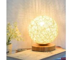 Lampada da tavolo in legno, per camera da letto, soggiorno, comodino, comodino, tavolino, sala da