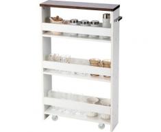 COSYWAY Carrello Portaoggetti da Cucina, Scaffale con Maniglia Laterale e Ruote, Carrello
