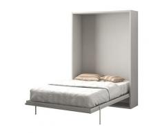 Letto a scomparsa MALINA con apertura verticale manuale - 140x200cm - Bianco - Bianco
