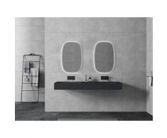 Doppio lavabo sospeso TWG16 in colata minerale (Solid Surface) - colore selezionabile - console in