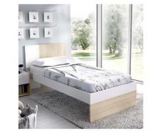 Letto singolo moderno rovere bianco cairo cameretta camera bambini ragazzi