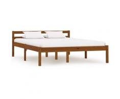 vidaXL Giroletto in Legno Massello di Pino 120x200 cm Marrone Miele - Marrone
