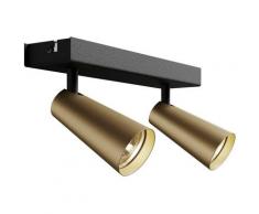 Lucande - Angelina plafoniera ottone-oro a 2 luci - ottone, oro, nero