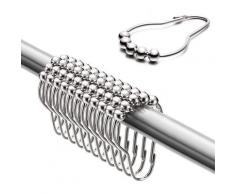 Regalo - Anelli per tende da doccia Rolly in acciaio inossidabile con sistema Glide | Confezione da