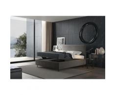 Talamo Italia - Letto contenitore matrimoniale Puccini, Made in Italy, Struttura in tessuto