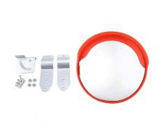 Zerbino con specchio con distanziali bombati, grandangolare, 45cm, in PC+PE, arancio, specchio di