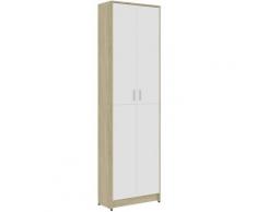 Armadio per Ingresso 55x25x189 cm in Truciolato Bianco e Rovere Sonoma vidaXL - Bianco