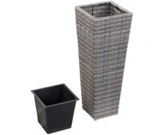 Vidaxl - Letto Rialzato da Giardino 30x30x80 cm in Polyrattan Grigio Grigio