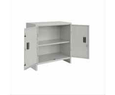 Prometal - Armadio da ufficio tutto piani in metallo con 4 ripiani e serratura -80 x 40 x h 80 cm