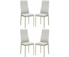 Milani Home - Set Di 4 Sedie In Ecopelle Tortora Beige Per Sala Da Pranzo Elegante Moderna