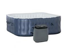 Giordanoshop - Vasca Idromassaggio Da Esterno Gonfiabile Riscaldata 180x180x68 Cm 930 Litri Blu