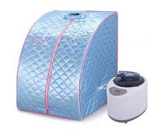 Sauna cabina sauna a vapore Heim Sauna riscaldata Sedile Cabina sauna Spina UE Mini Azzurro