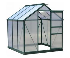 Outsunny Serra da Giardino in Policarbonato e Alluminio con Porta Scorrevole e Pannelli Anti-UV