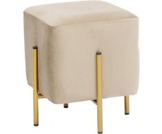 Baroni Home - Pouf Poggiapiedi. Sgabello. Pouf in Velluto Imbottito 33x33x38 cm Beige