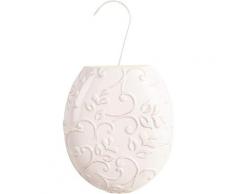 Baroni Home Umidificatore OVALE DECORO FIORI IN CERAMICA bianco 15X4X18cm