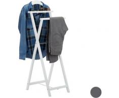 Indossatore Porta Abiti Pieghevole, Servomuto per Giacche e Pantaloni, con Ripiano, Omino