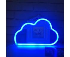 Luce al neon, insegna a nuvola a LED, lampade a fulmine, piatti d'amore, labbra, lampada,