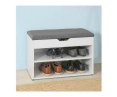 Scarpiera da Ingresso, Cassapanca,Portascarpe con Cuscino,Bianco, FSR25-HG - Sobuy