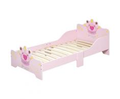 Letto per Bambini da 3-6 anni in legno - Rosa - Homcom