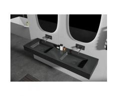Doppio lavabo sospeso BA8016 in pietra solida (Sold Surface) - 163 x 45 x 12 cm - colore
