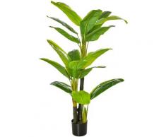 Giordanoshop - Pianta Artificiale Banano H150 Cm Con Vaso Verde