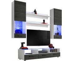 Extreme Furniture - Parete Attrezzata Lead, (LxAxP): 200 x ~195 x 45, Carcassa in Bianco Opaco,