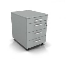 One Living - Cassettiera da ufficio con Rotelle level, l 42 x p 56 x h 61 cm (Grigio) - Grigio