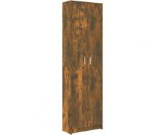Armadio da Corridoio Rovere Fumo 55x25x189 cm Legno Multistrato Marrone - Vidaxl