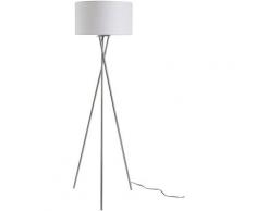 Lampada da Terra con Base a Treppiede e Paralume in Tessuto Bianco - Homcom