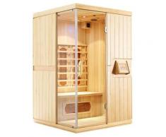 Sauna Infrarossi 2 posti L120xP100xH190 cm 2100W - NARVIK - Naturale chiaro