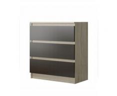 Hucoco - GENEVA | Cassettiera moderna camera da letto soggiorno ufficio | 70x40x76 | 3 cassetti |