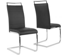 sedie da pranzo poltrona cantilever,Sedie Moderne Sala da Pranzo Cucina,Ecopelle,2pz,nero