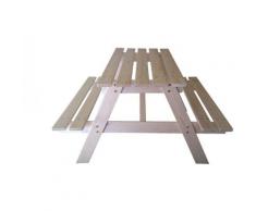 Tavolo da picnic per bambini in legno L90xL90xA50 cm -Gruppo Tavolo con panche Timbela M018-1