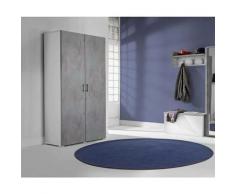 Armadio multiuso a 2 ante battenti, 100% Made in Italy, Mobile portascarpe a 4 ripiani regolabili,