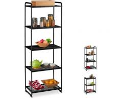 Scaffale in Metallo, con Ripiani, Dispensa per Cucina & Ripostiglio, Universale, HLP 161x58x34,