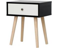 Comodino singolo scandinavo con cassetti scorrevoli Comodino scandinavo in laccato satinato