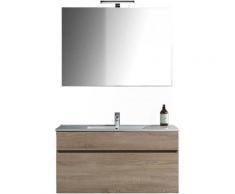 Bonussi - Mobile Bagno Sospeso 80 cm Lavabo Specchio e Cassettone Gabriel Rovere Well