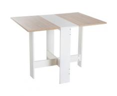 Tavolo da Pranzo Moderno Salvaspazio Bianco Rovere, 103x76x73.5cm - Homcom