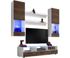 Extreme Furniture - Parete Attrezzata Lead, (LxAxP): 200 x ~195 x 45, Carcassa in Bianco Opaco,