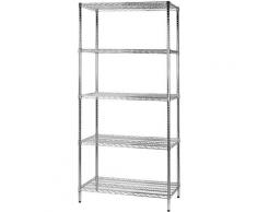 Scaffale in Metallo Cromato 5 Ripiani 60X90X200Cm Tosini 5X609020