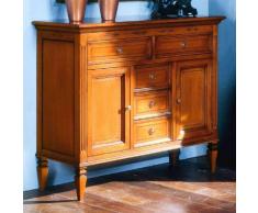 Mobili 2g - CREDENZA CLASSICA IN LEGNO 2 PORTE 5 CASSETTI FINITURA BASSANO L.110 P.41 H.90