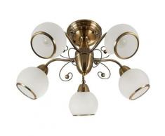 Lindby - Corentin - lampada da soffitto in ottone antico - bianco satinato, ottone antico