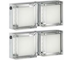 Set di 2 applique da parete a LED di design, illuminazione del soggiorno, scale, lampade a cubo in