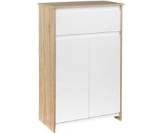 kleankin Mobile Bagno salvaspazio Multiuso con cassetto - Legno Bianco