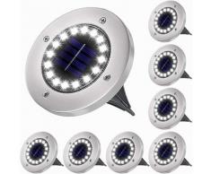 Ilovemilan - Lampada solare da esterno da 8 pezzi, luce solare da giardino 8 LED da terra 6000K