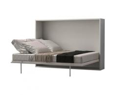 Letto a scomparsa MALINA con apertura orizzontale manuale - 140x200cm - Bianco - Bianco