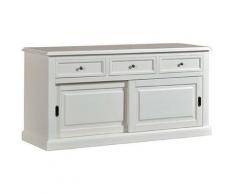 CREDENZA CLASSICA 2 PORTE SCORREVOLI BIANCO L.157 P.53 H.78 - Mobili 2g