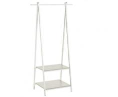 Stand Appendiabiti per Camera Da Letto in Legno MDF e Metallo Bianco 55x45x150cm